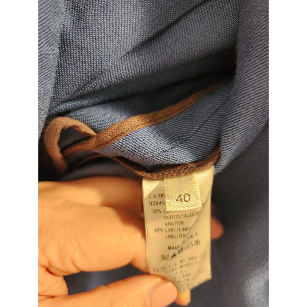 Agnona Italy Blue Linen Cotton Sleeveless Sheath Dress Size 40 Luxury‎ - Picture 6 of 11